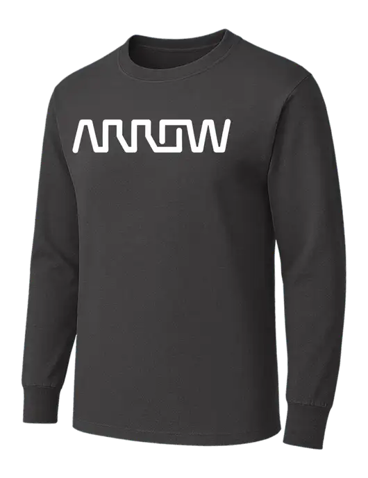 Charcoal Heavyweight Long Sleeve 6.1 oz T-Shirt w/Arrow Electronics Logo