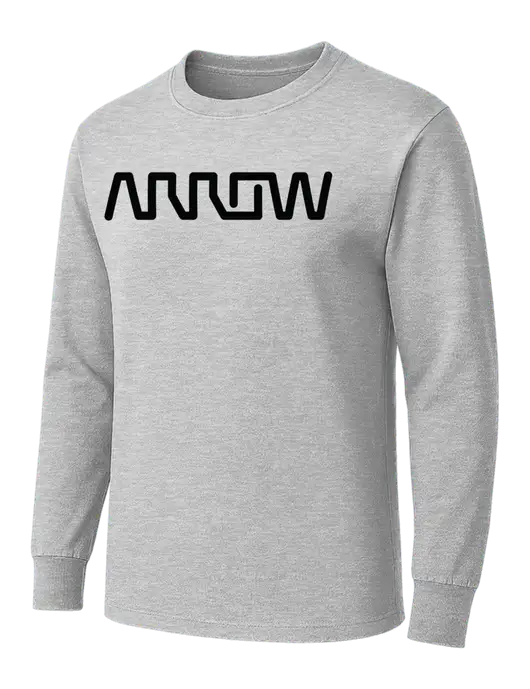 Light Grey Heather Heavyweight Long Sleeve 6.1 oz T-Shirt w/Arrow Electronics Logo