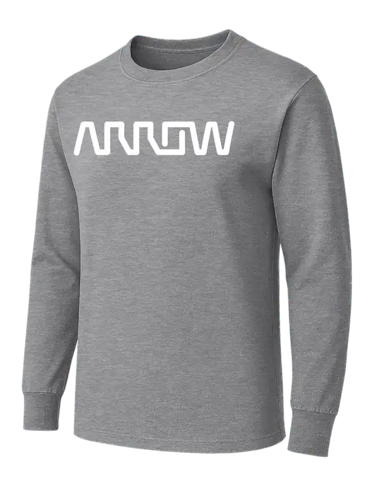 Medium Grey Heather Heavyweight Long Sleeve 6.1 oz T-Shirt w/Arrow Electronics Logo