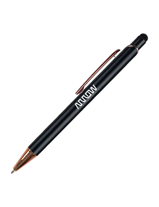 Waterlily Black Stylus Blue Ink Pen w/Arrow Electronics Logo