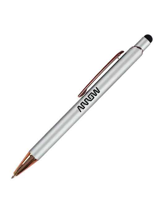 Waterlily White Stylus Blue Ink Pen w/Arrow Electronics Logo