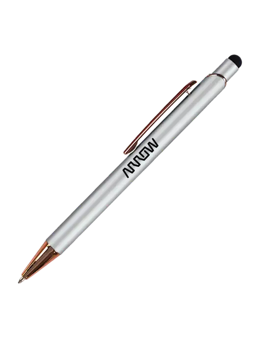 Waterlily White Stylus Blue Ink Pen w/Arrow Electronics Logo