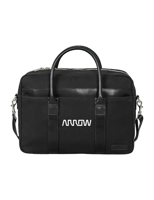 Brooks Brothers Wells Black Briefcase w/Arrow Electronics Logo