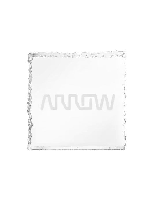 3" x 3" Clear Crushed Ice Acrylic Paperweight w/Arrow Electronics Logo
