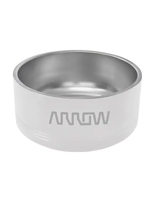 Polar Camel 64 oz. Large White Pet Bowl w/Arrow Electronics Logo