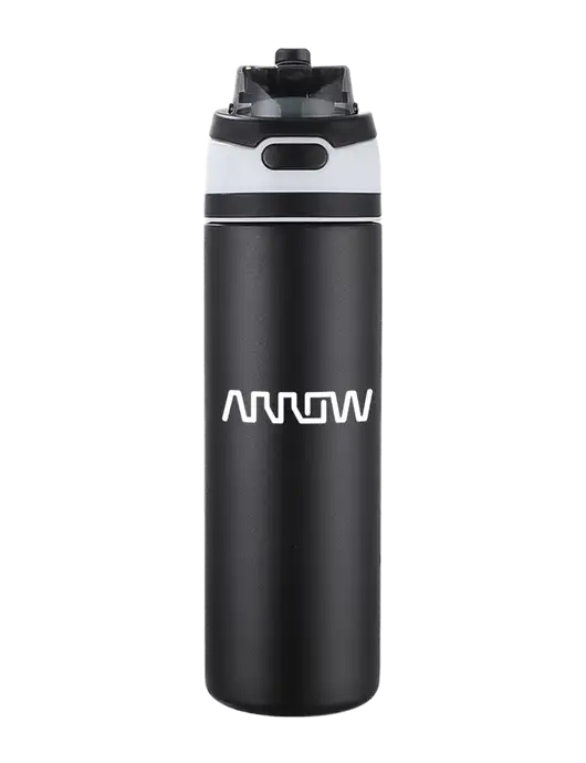 Black Sip or Flip Lid Tumbler w/Arrow Electronics Logo
