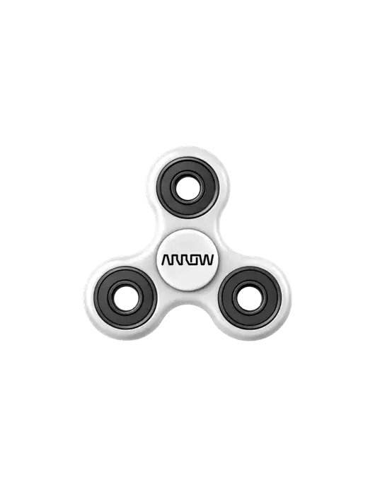 White Fidget Spinner w/Arrow Electronics Logo