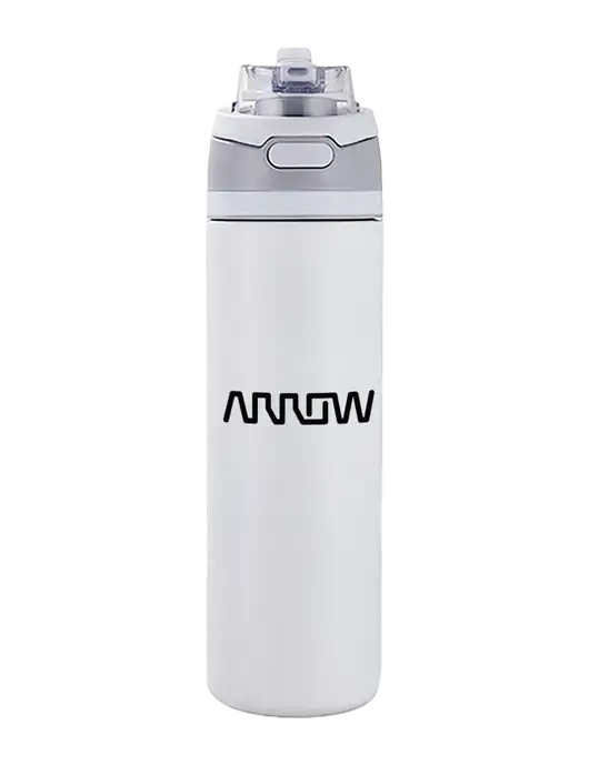 White Sip or Flip Lid Tumbler w/Arrow Electronics Logo