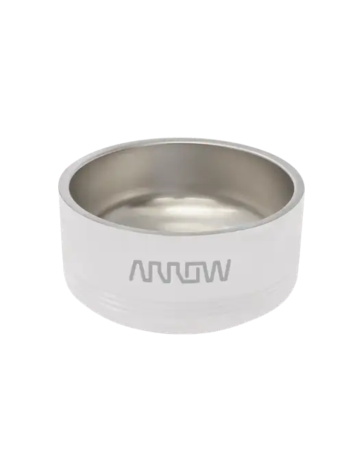 Polar Camel 32 oz. Medium White Pet Bowl w/Arrow Electronics Logo