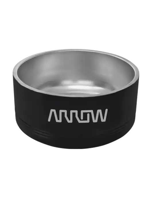 Polar Camel 64 oz. Large Black Pet Bowl w/Arrow Electronics Logo