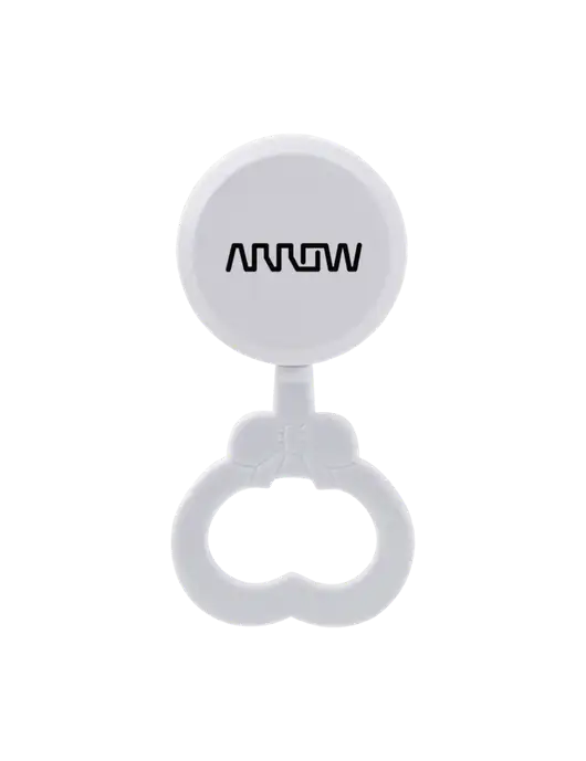 White Baby Rattle w/Arrow Electronics Logo