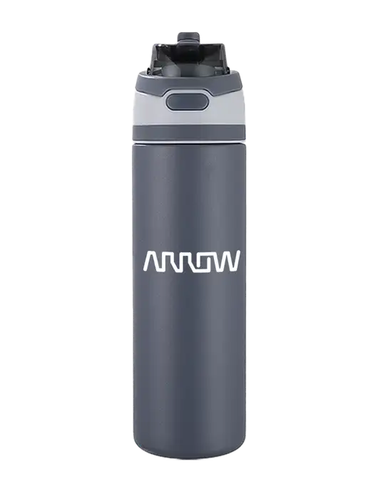 Medium Dark Grey Sip or Flip Lid Tumbler w/Arrow Electronics Logo