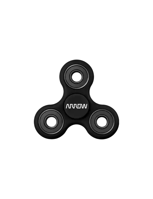 Black Fidget Spinner w/Arrow Electronics Logo