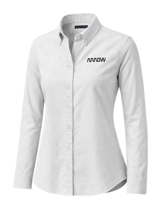 Brooks Brothers Womens Casual White Oxford Cloth Shirt w/Arrow Electronics Logo
