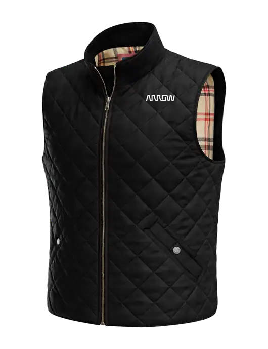 Brooks Brothers Black Quilted Vest w/Arrow Electronics Logo
