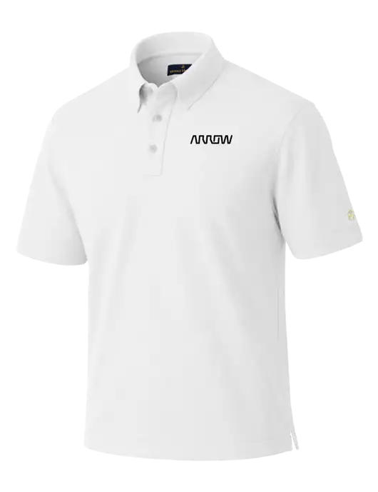 Brooks Brothers Pinpoint Pique White Dress Polo w/Arrow Electronics Logo