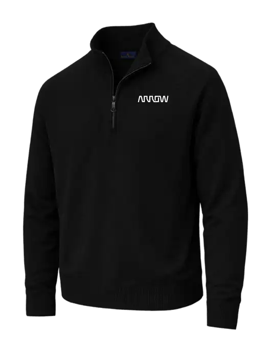 Brooks Brothers Cotton Stretch 1/4-Zip Black Sweater w/Arrow Electronics Logo