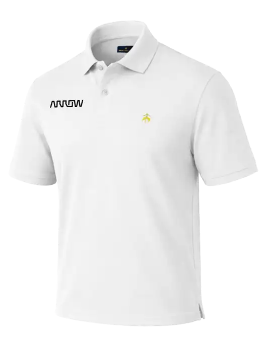Brooks Brothers Pima Cotton White Pique Polo w/Arrow Electronics Logo
