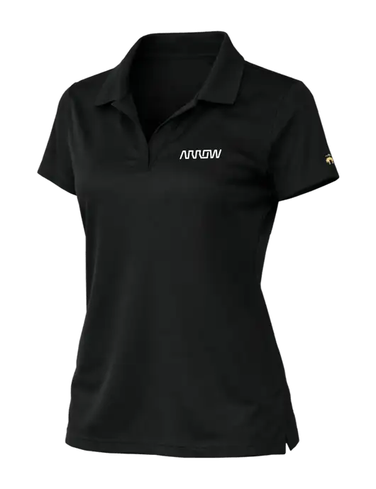 Brooks Brothers Womens Mesh Pique Performance Black Polo w/Arrow Electronics Logo