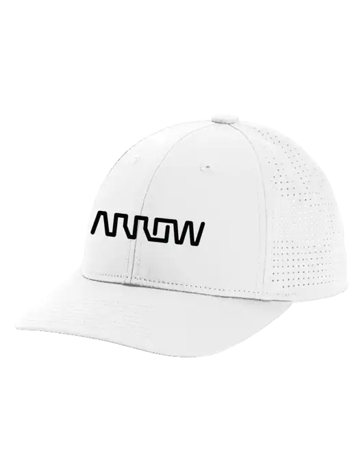 Pro-Cut Structured Snapback with Pinhole Mesh White Cap w/Arrow Electronics Logo