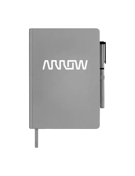 Soft Touch Medium Grey Journal and Gel Pen Combo w/Arrow Electronics Logo