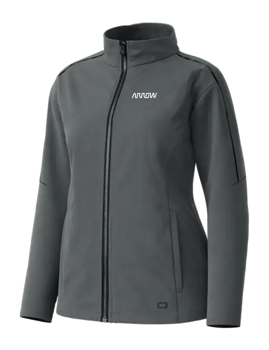 OGIO Womens Commuter Full-Zip Soft Shell Dark Grey Jacket w/Arrow Electronics Logo