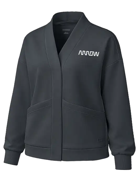 OGIO Womens Transcend Dark Grey Cardigan w/Arrow Electronics Logo