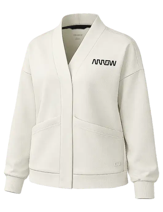 OGIO Womens Transcend Ivory Cardigan w/Arrow Electronics Logo