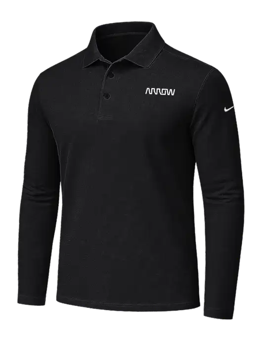 Nike Black Dri-FIT Micro Pique 2.0 Long Sleeve Polo w/Arrow Electronics Logo