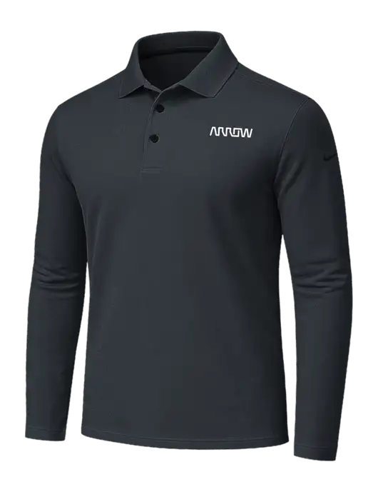 Nike Dark Grey Dri-FIT Micro Pique 2.0 Long Sleeve Polo w/Arrow Electronics Logo