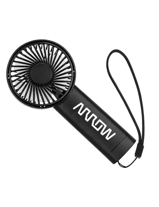 Airpulse 3-Speed Rechargeable Black Fan w/Arrow Electronics Logo