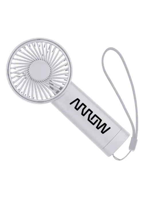 Airpulse 3-Speed Rechargeable White Fan w/Arrow Electronics Logo