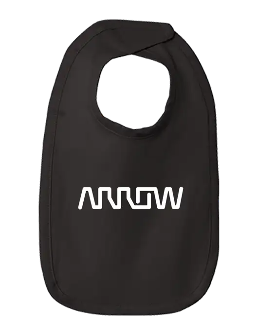 Rabbit Skins Black Infant Premium Jersey Bib w/Arrow Electronics Logo