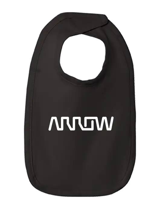 Rabbit Skins Black Infant Premium Jersey Bib w/Arrow Electronics Logo