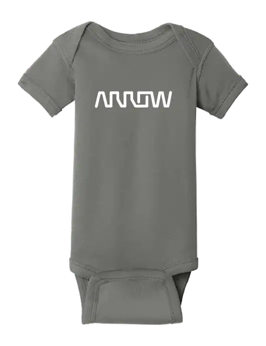 Rabbit Skins Charcoal Infant Short Sleeve Baby Rib Bodysuit w/Arrow Electronics Logo