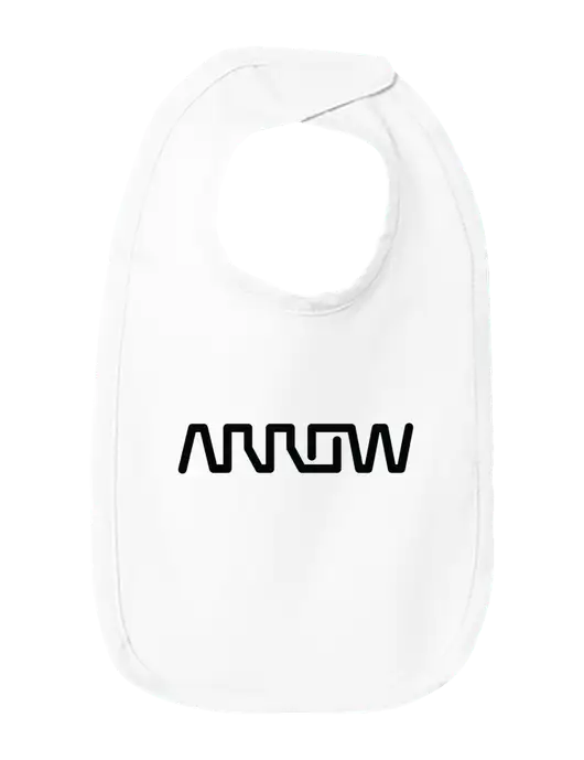 Rabbit Skins White Infant Premium Jersey Bib w/Arrow Electronics Logo