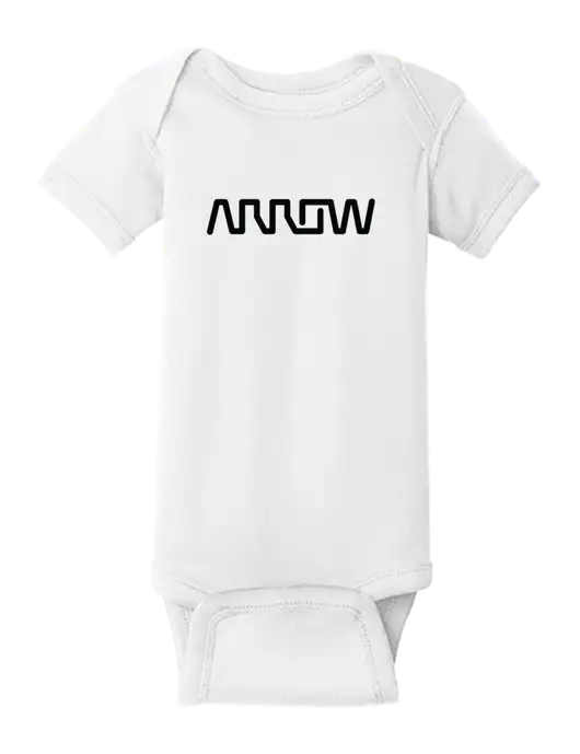 Rabbit Skins White Infant Short Sleeve Baby Rib Bodysuit w/Arrow Electronics Logo