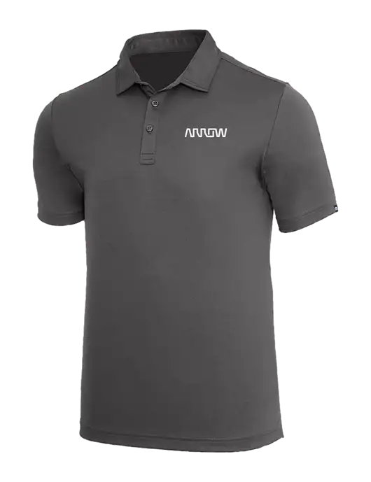 TravisMathew Med Dark Grey Coto Performance Polo w/Arrow Electronics Logo