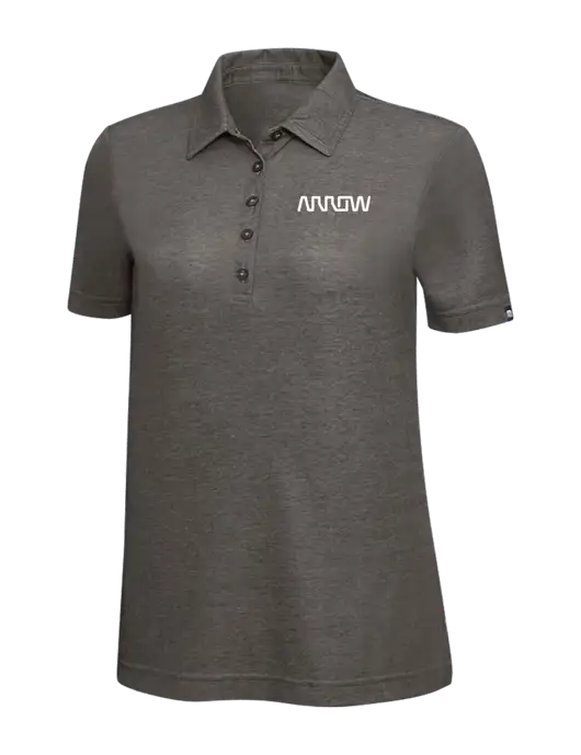 TravisMathew Black Heather Womens Oceanside Polo w/Arrow Electronics Logo