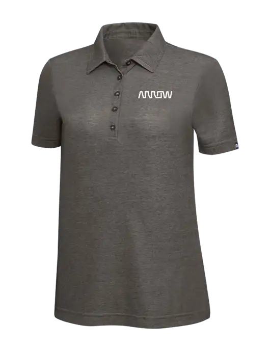 TravisMathew Black Heather Womens Oceanside Polo w/Arrow Electronics Logo