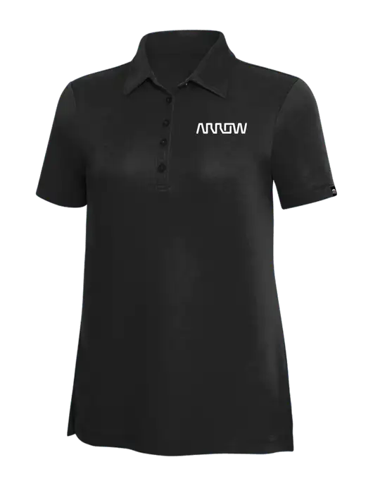 TravisMathew Black Solid Womens Oceanside Polo w/Arrow Electronics Logo