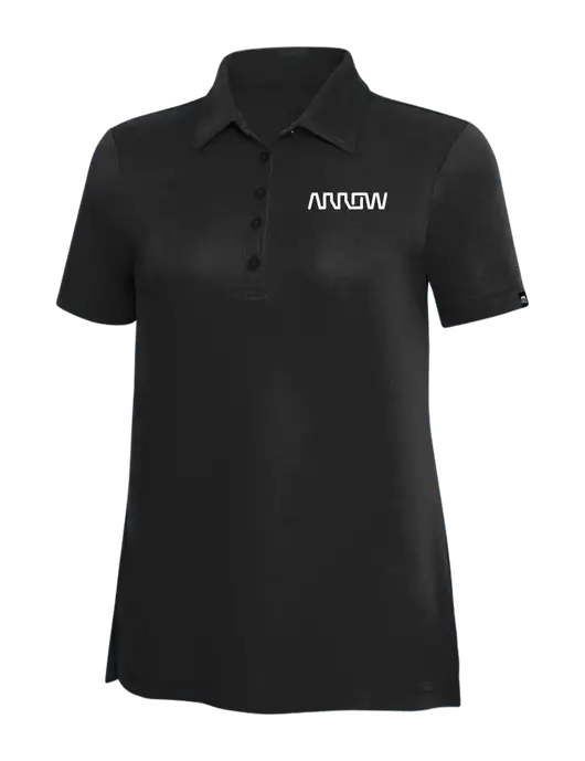 TravisMathew Black Solid Womens Oceanside Polo w/Arrow Electronics Logo