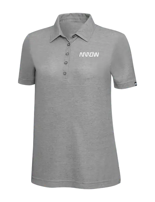 TravisMathew Grey Heather Womens Oceanside Polo w/Arrow Electronics Logo