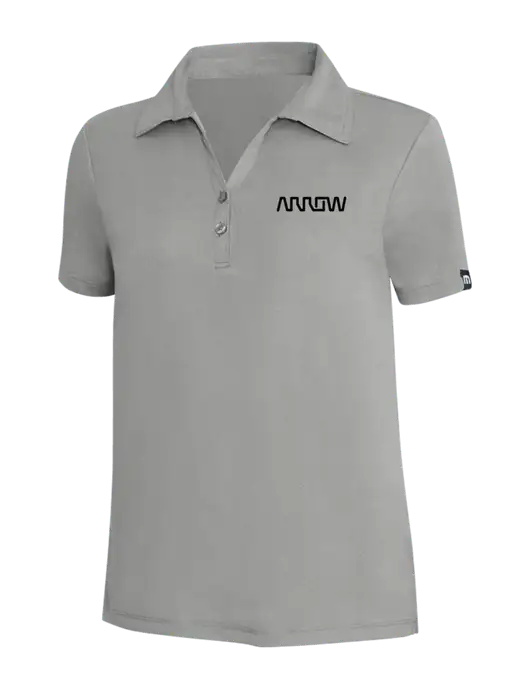 TravisMathew Light Grey Heather Womens Coto Performance Polo w/Arrow Electronics Logo
