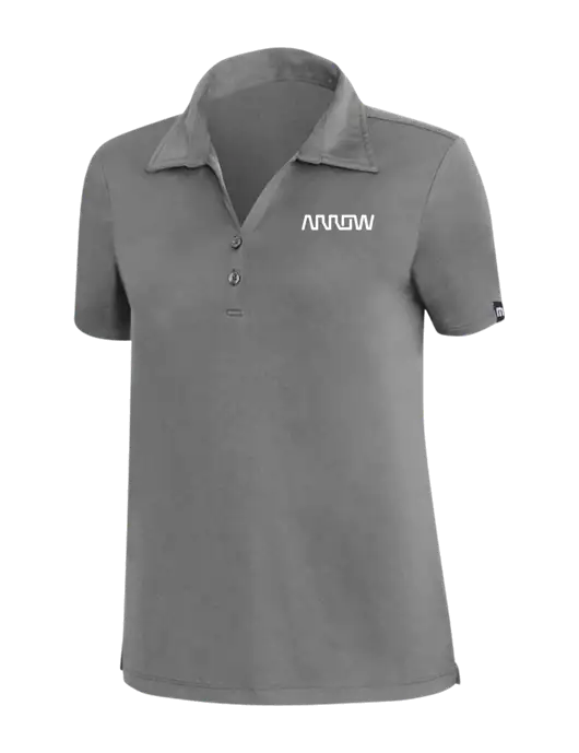 TravisMathew Med Dark Grey Womens Coto Performance Polo w/Arrow Electronics Logo