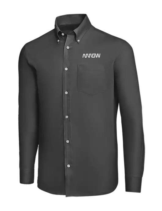 Brooks Brothers Dark Grey Wrinkle-Free Stretch Nailhead Shirt w/Arrow Electronics Logo