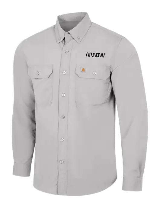 Carhartt Force Light Grey Solid Long Sleeve Shirt w/Arrow Electronics Logo
