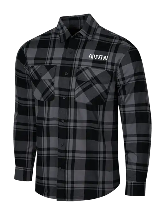 Medium Grey/Black Plaid Flannel Shirt w/Arrow Electronics Logo