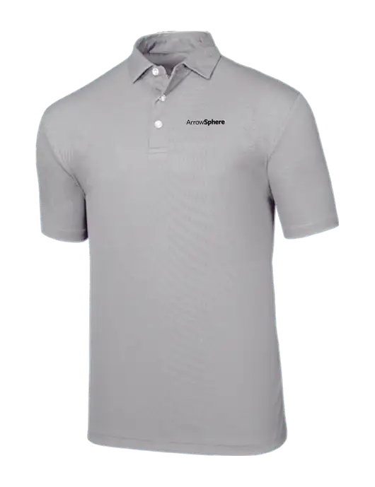Callaway Birdseye Light Grey Polo w/Arrow Sphere Logo
