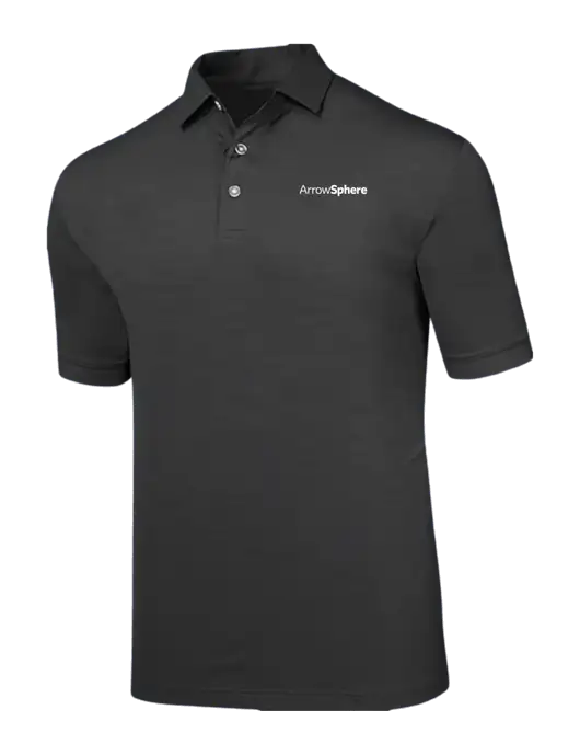 Callaway Black Fashion Tonal Polo w/Arrow Sphere Logo